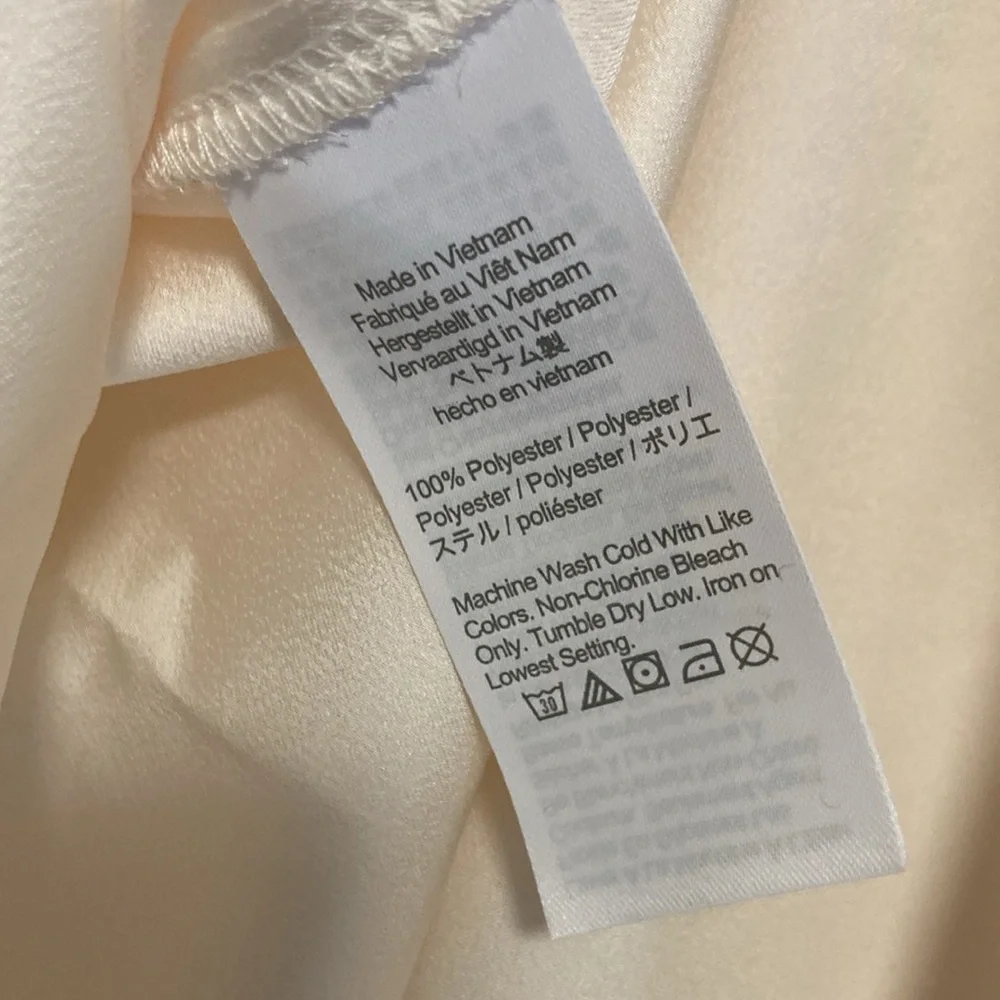 J.Crew Puff Sleeve Keyhole Crepe Blouse in Ivory (Size PXS)